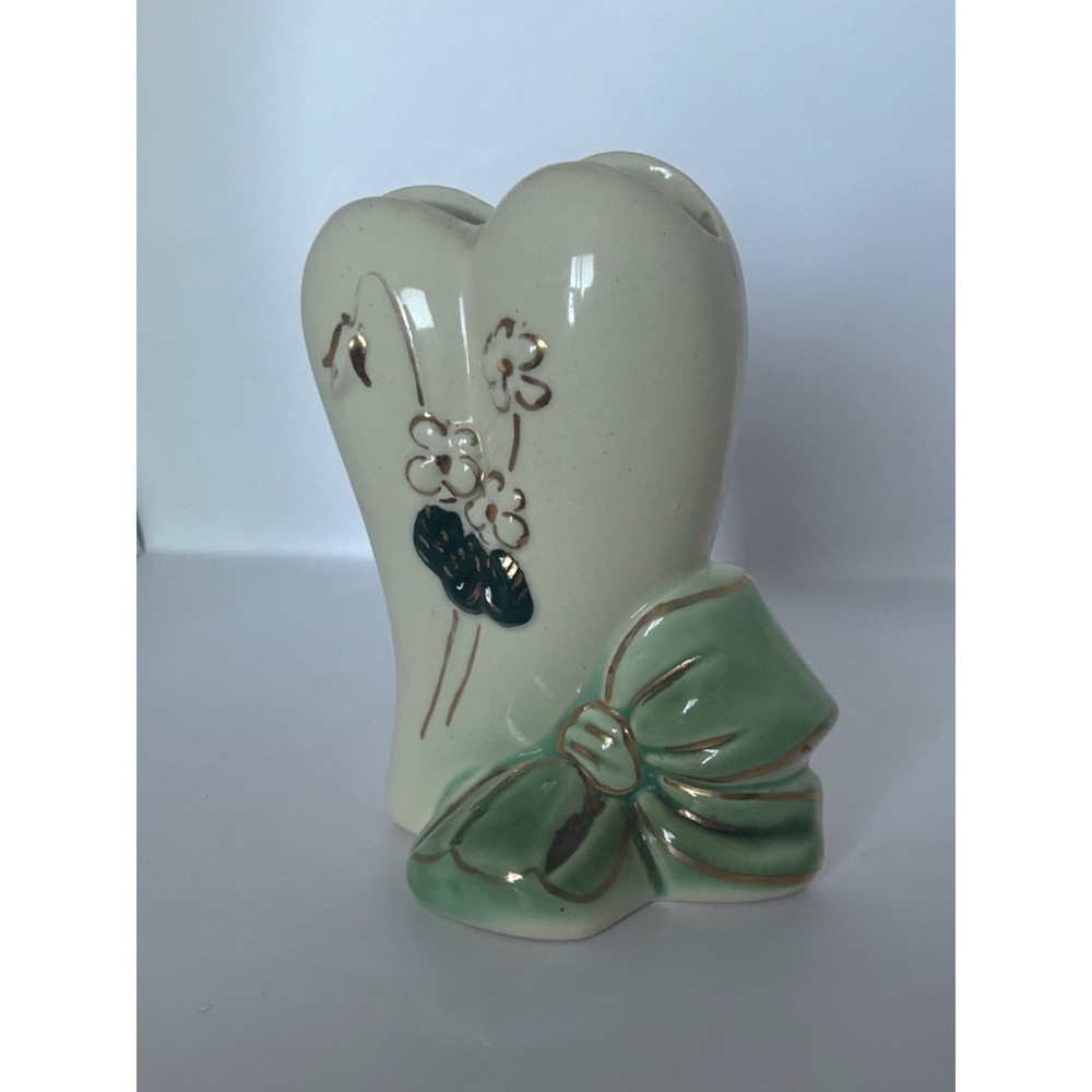 Vintage Ceramic Wall Pocket Vase – Floral Design – Made in USA – 6" - Picture 8 of 13